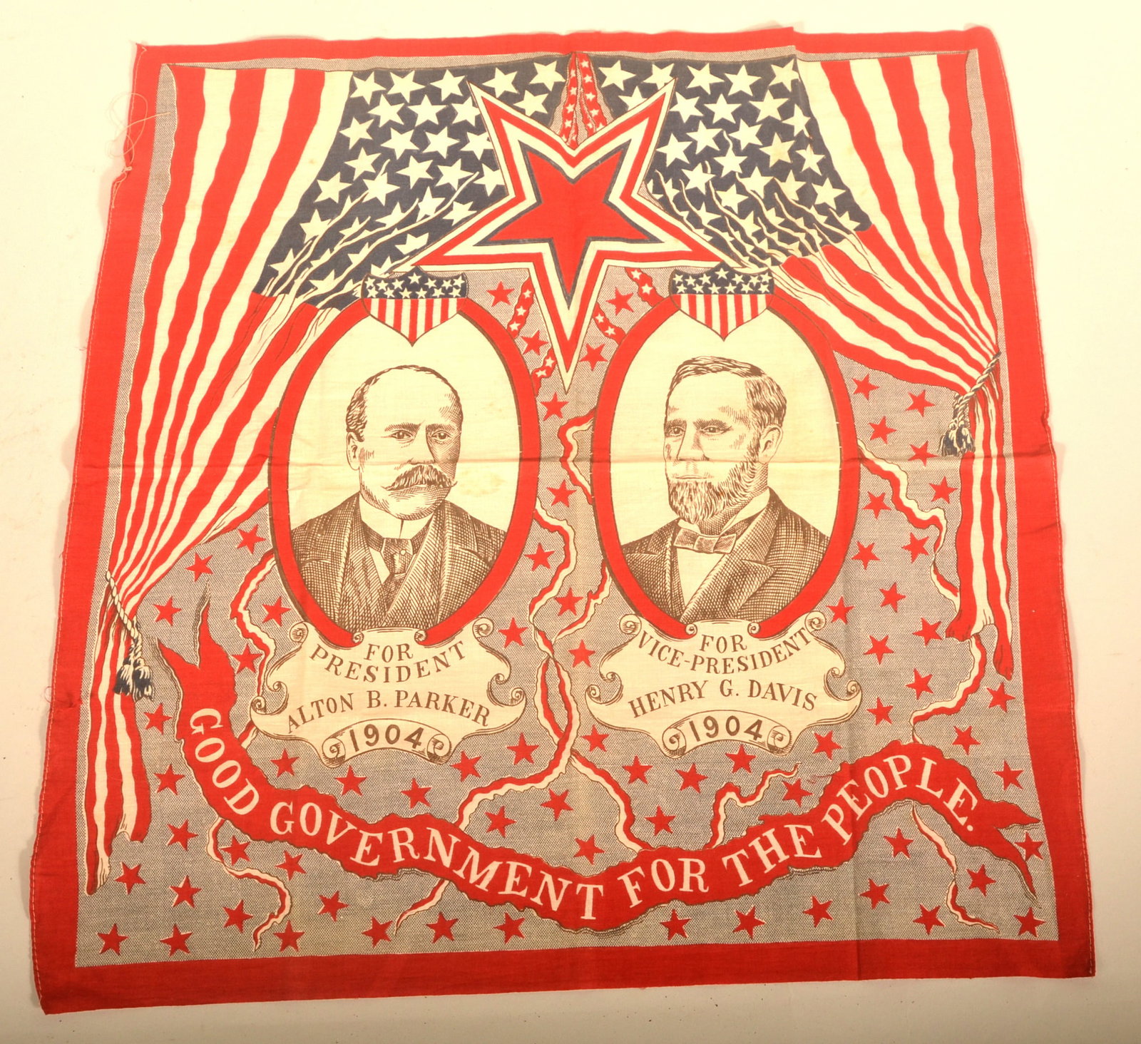 1904 Alton B. Parker Presidential Handkerchief (1 of 3)