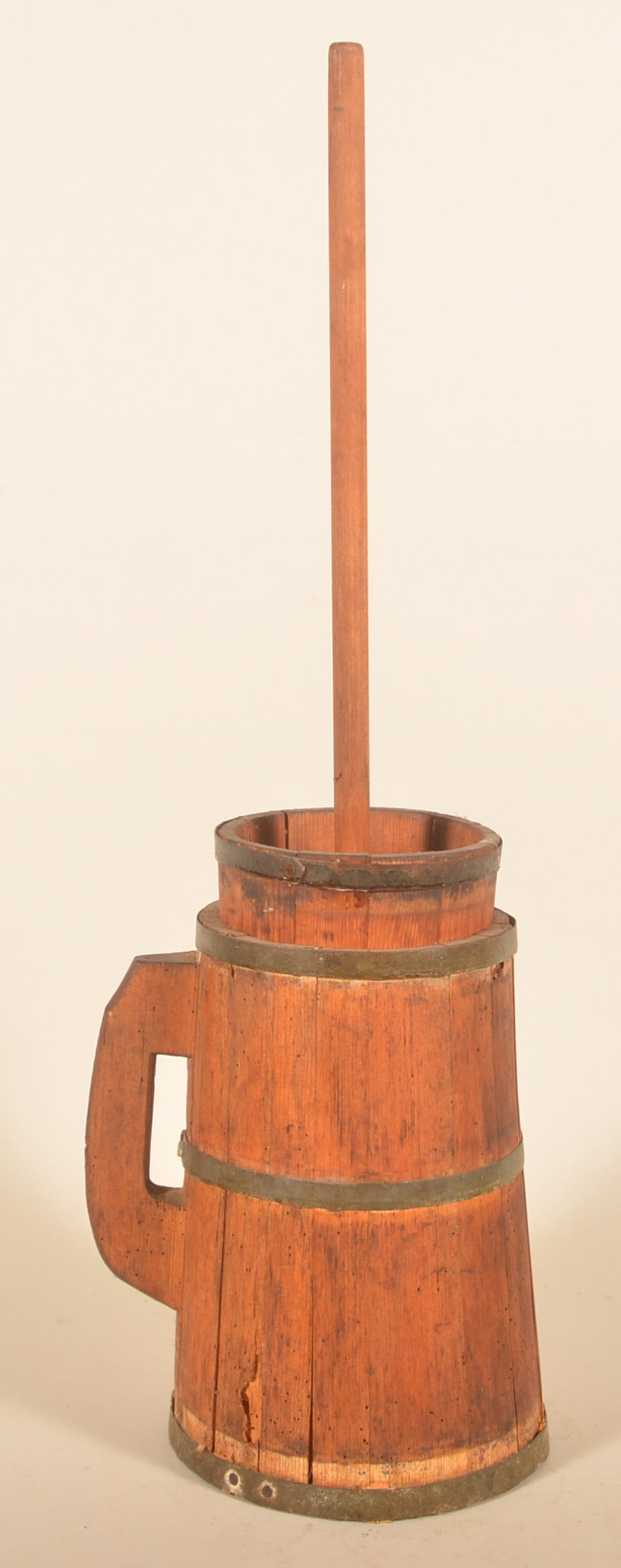 Antique Wood Butter Churn w/ Carved Handle (1 of 5)