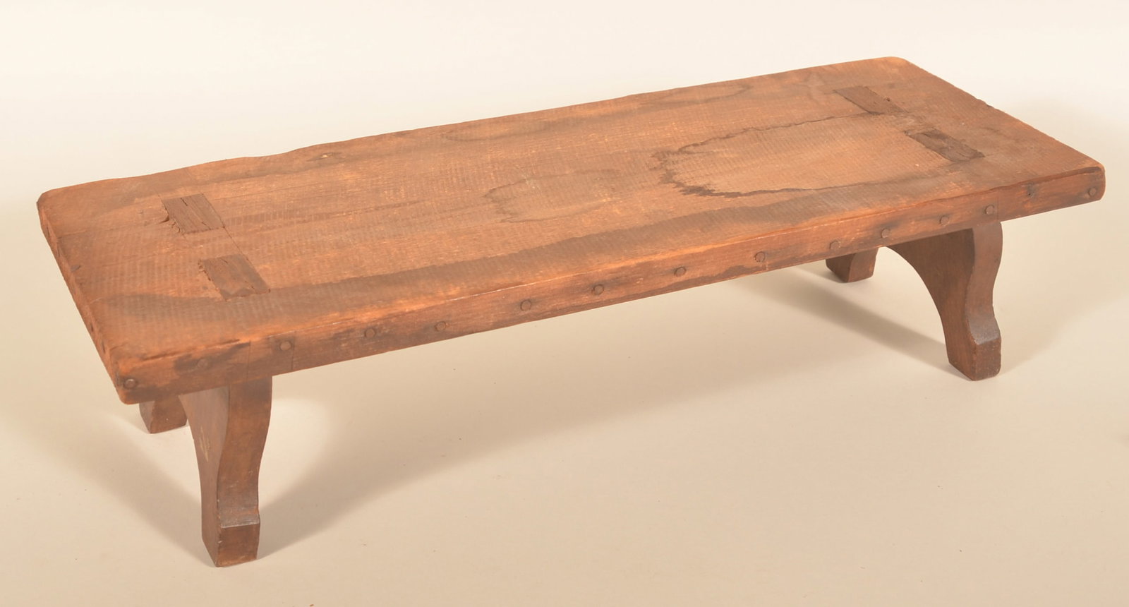 Splay-Legged Antique Walnut Stool - 3