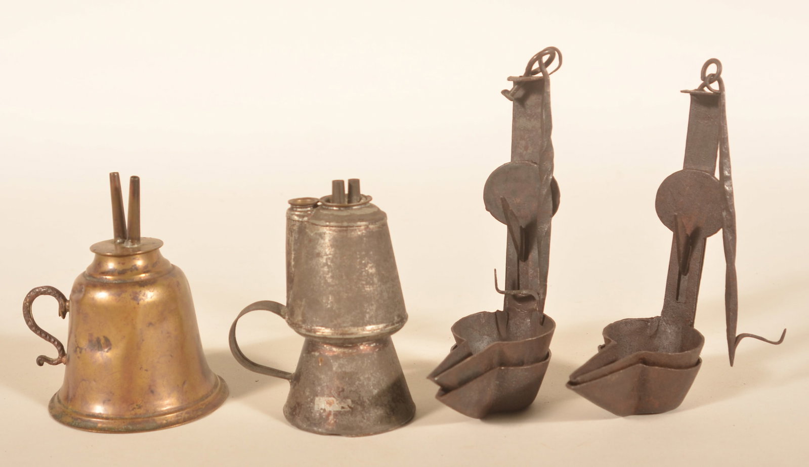 Group Antique 19th C. Lighting Incl. Betty Lamps (1 of 2)