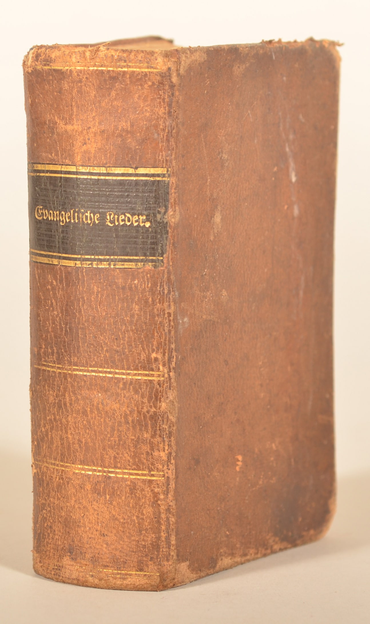 1846 Evangelical Hymns Book Chambersburg, PA: Small leatherbound book titled "A Collection Evangelical Hymns for the Use of the High German Reformed Church". Ink signed by owner and dated 1858 on interior page. 5 1/4"H