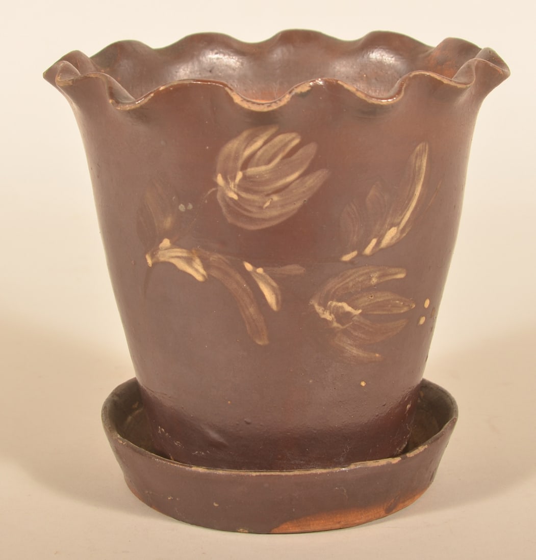 Decorated Hyssong, Cassville Stoneware Flowerpot (1 of 3)