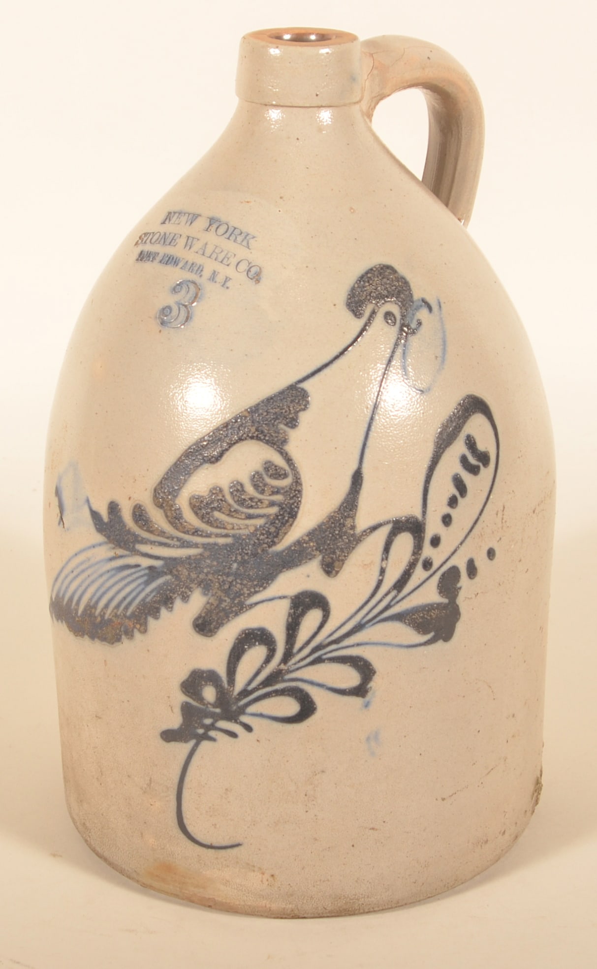 3-Gallon Fort Edward, NY Stoneware Co. Bird Jug (1 of 5)
