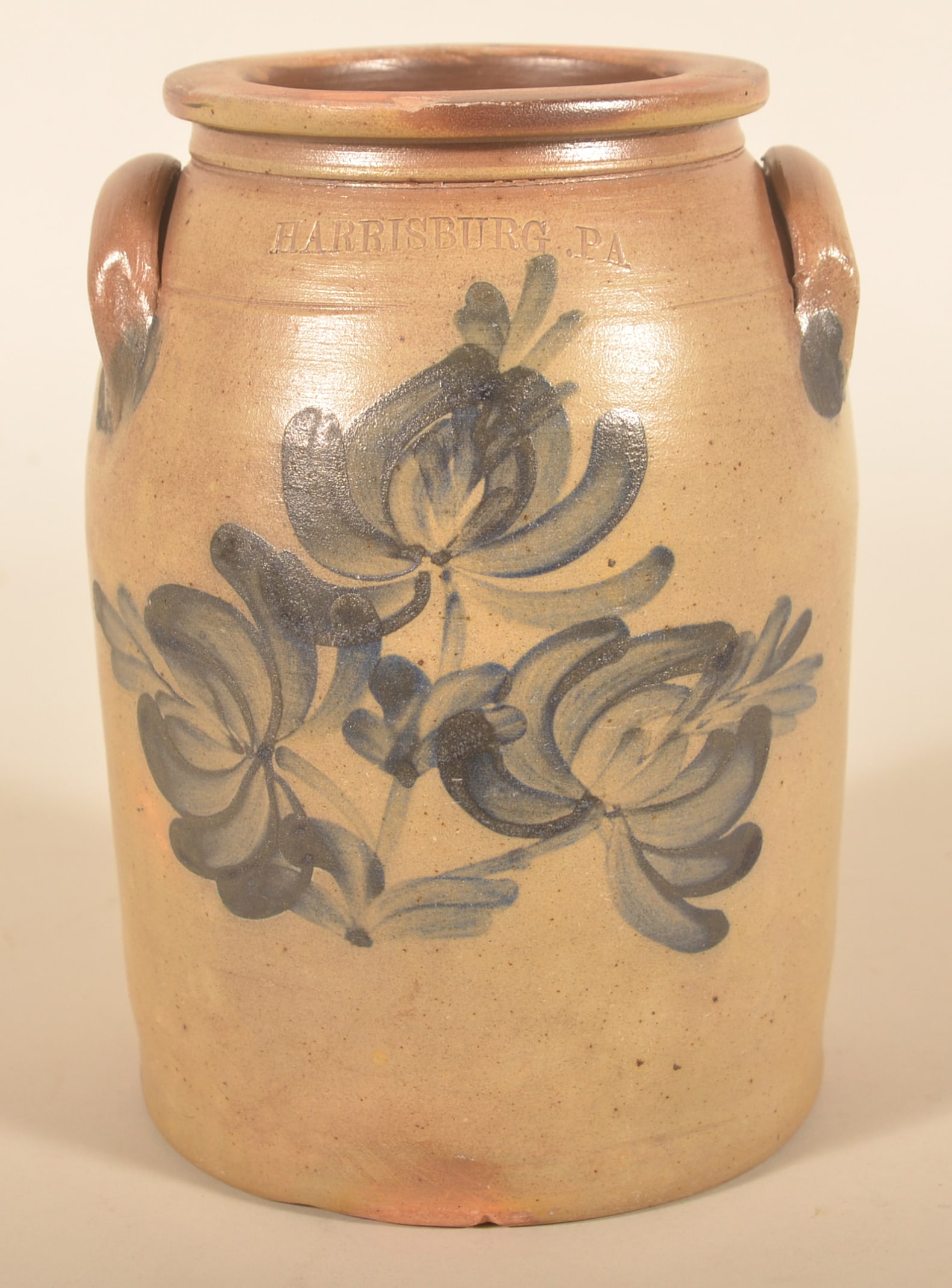 Early 1-Gal. Decorated Moyer Harrisburg, PA Crock (1 of 4)