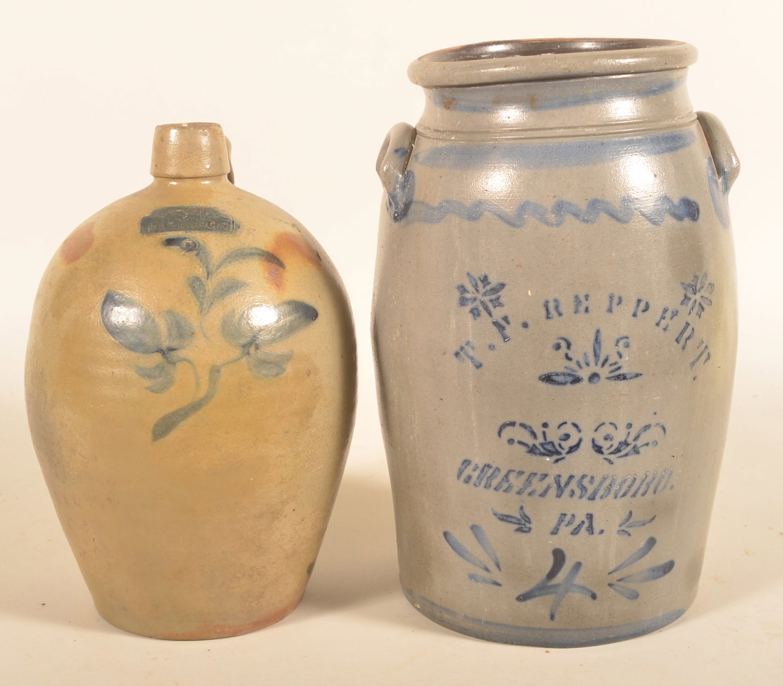 4-Gal. T.F.Reppert Churn & Rare Beaver, PA Jug (1 of 6)
