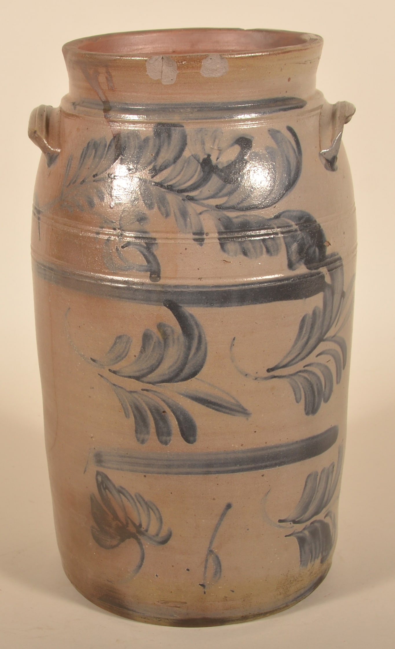 Freehand-Decorated Morgantown, WV Stoneware Churn (1 of 6)