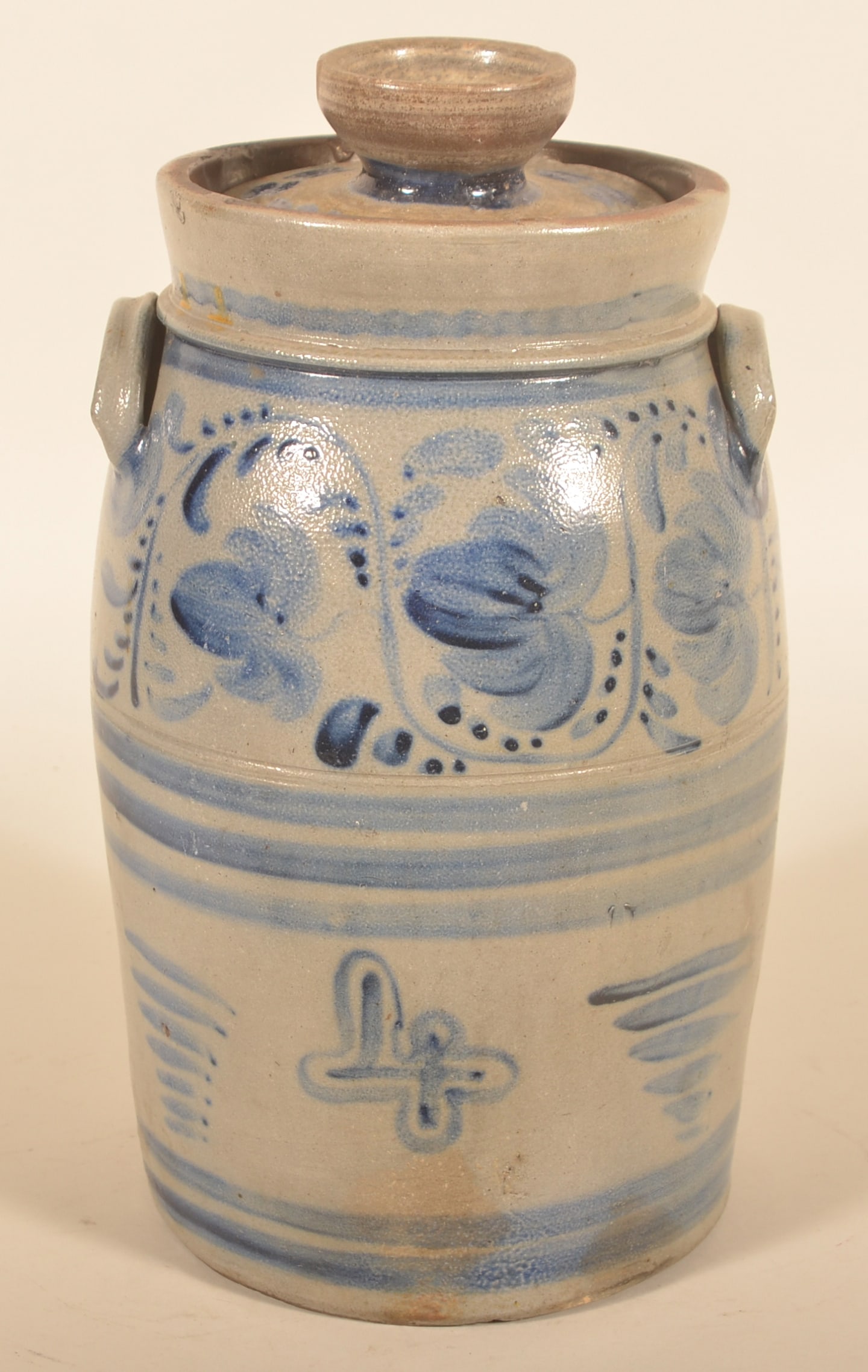 Rare 4-Gal. Western PA Freehand Churn w/ Collar (1 of 6)