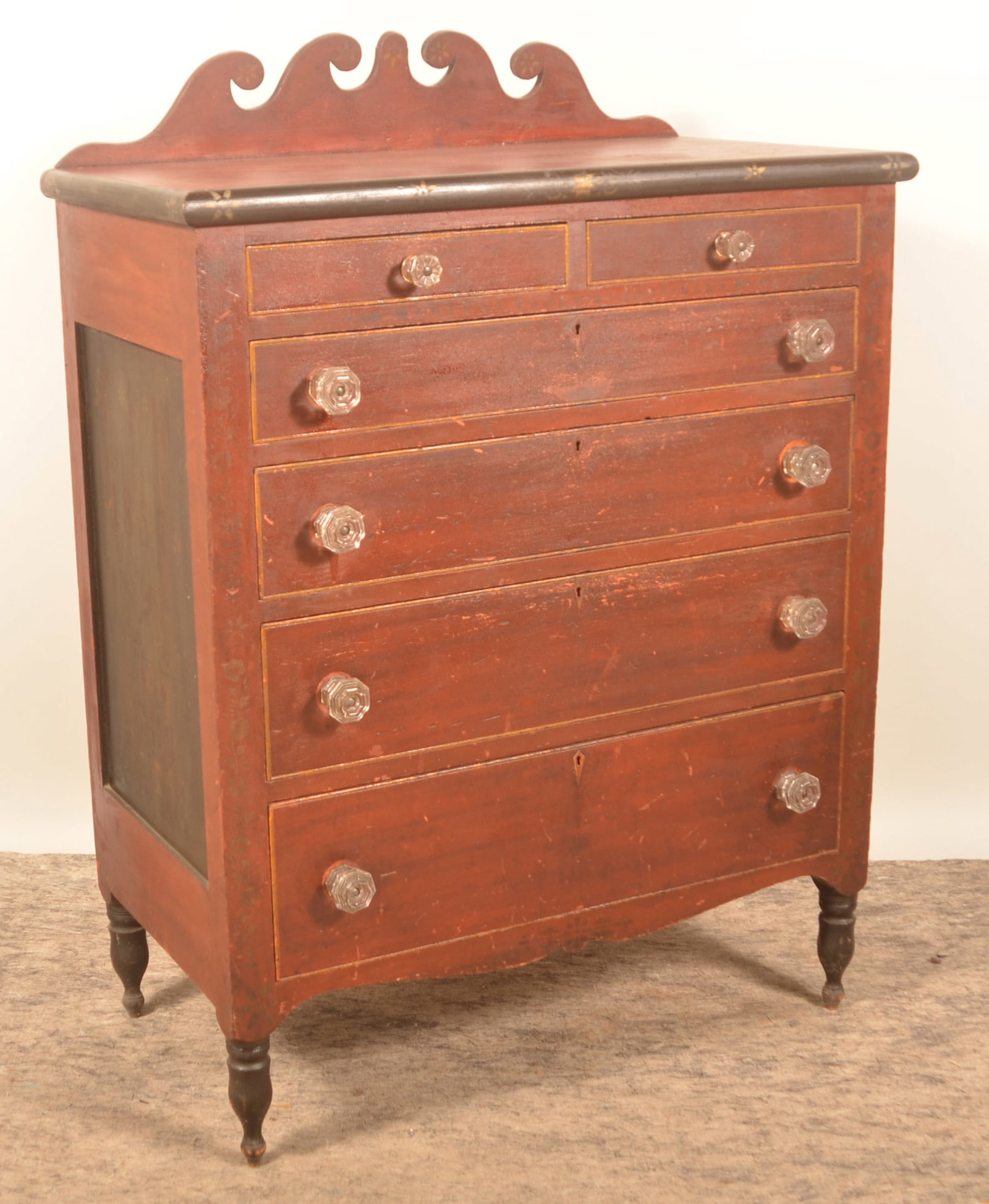 Documented Sala Soap Hollow Chest of Drawers: An incredible example of John Sala's work, this chest is still in the black and is pictured in Charles Muller's book "Soap Hollow The Furniture and its Makers" on page 18. Two drawers over four