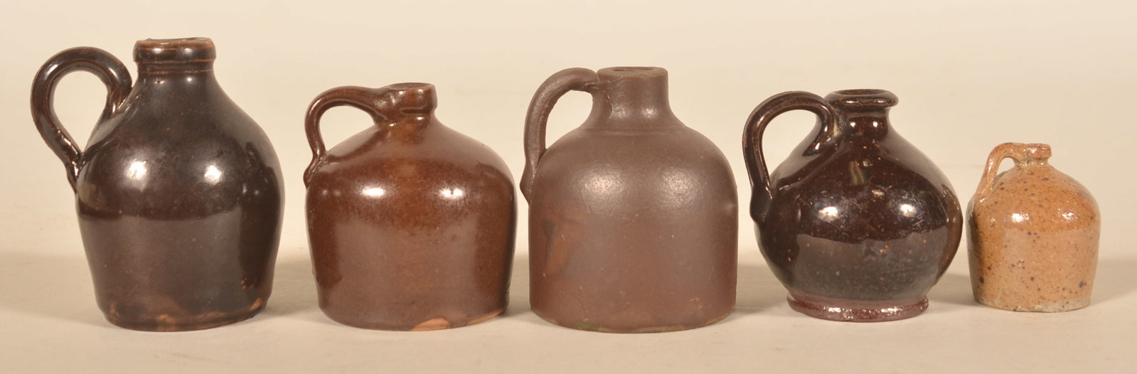 Excellent Antique Miniature Redware Jug & Others (1 of 3)