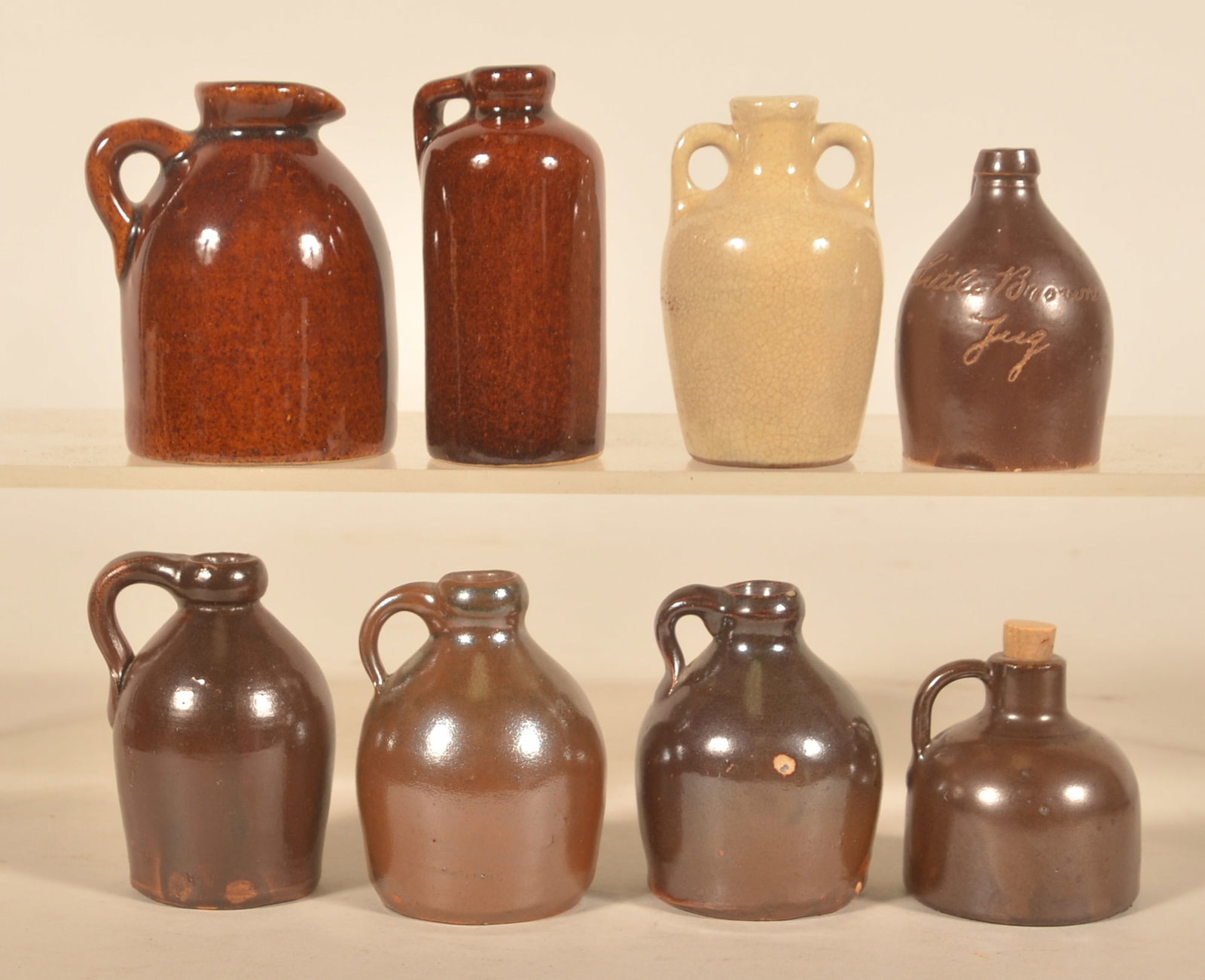 Little Brown Scratch Jug & Other Miniature Jugs (1 of 3)