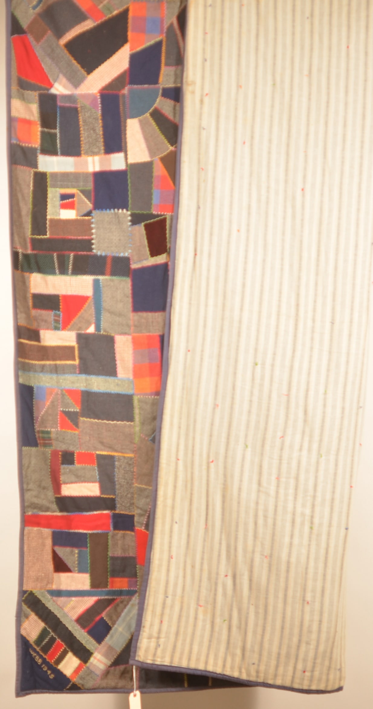 Signed & Dated Wool Crazy Quilt - 4