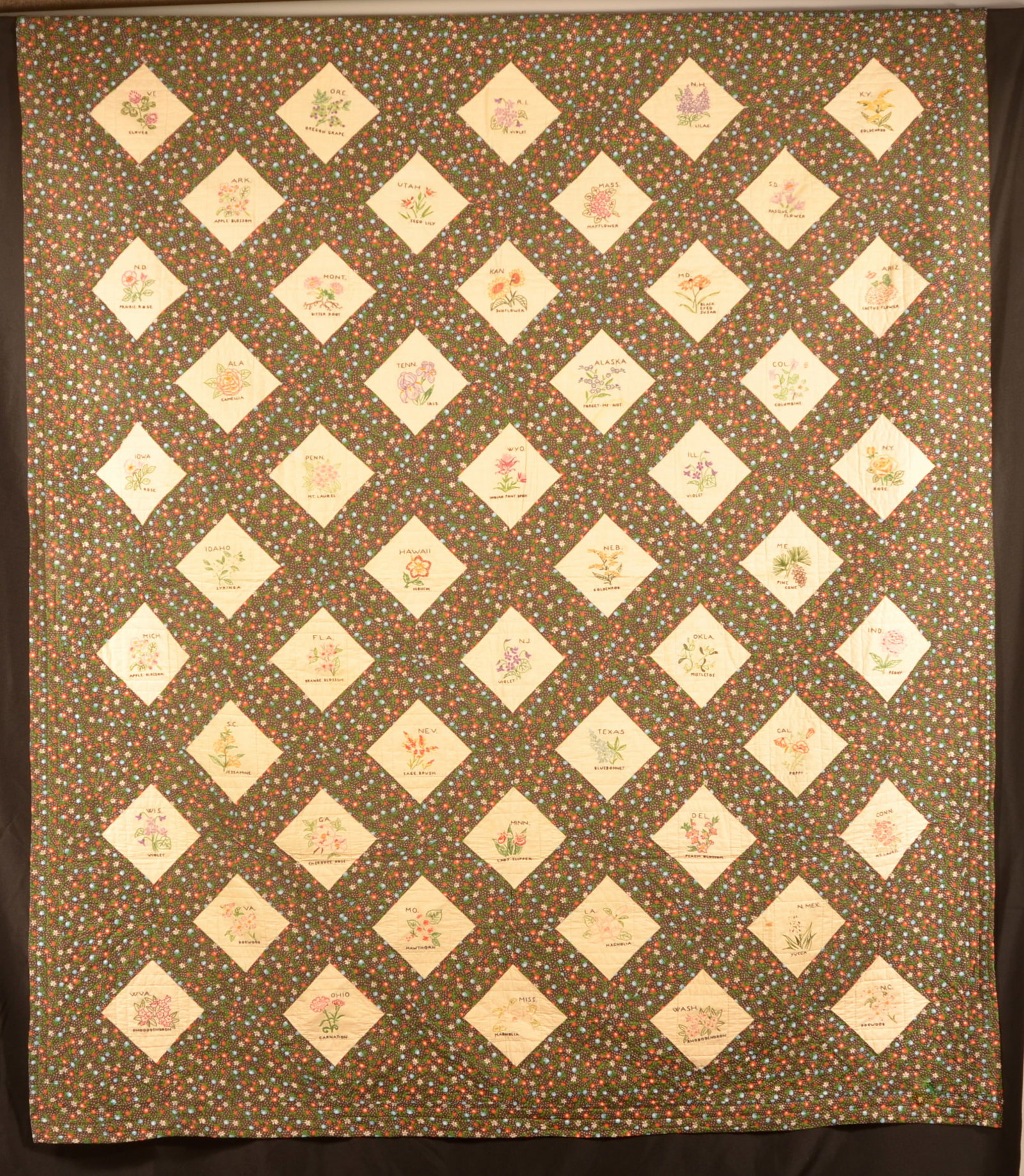Vintage State Flowers Quilt (1 of 4)