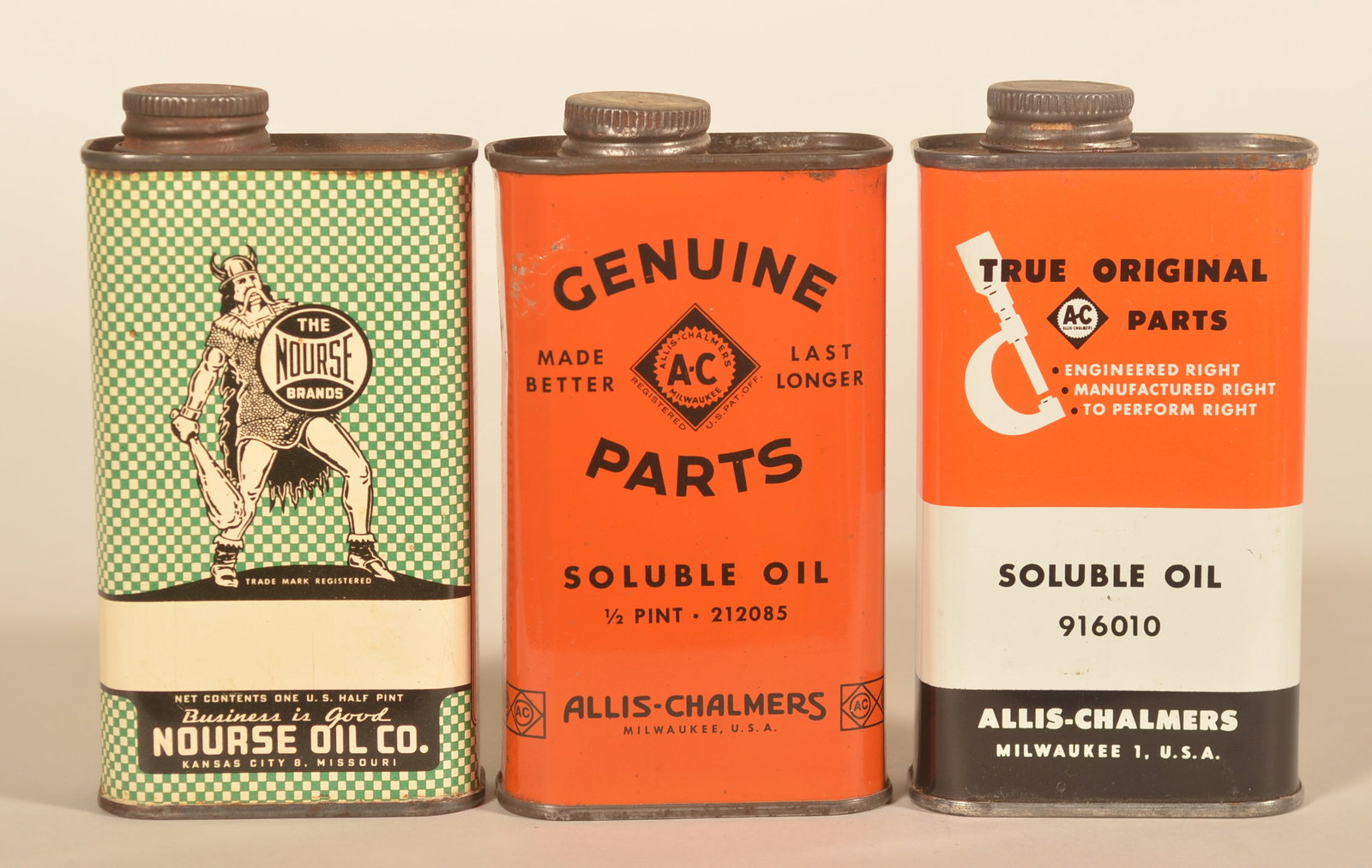 Allis-Chalmers & Nourse Screw Top Oil Cans (1 of 2)
