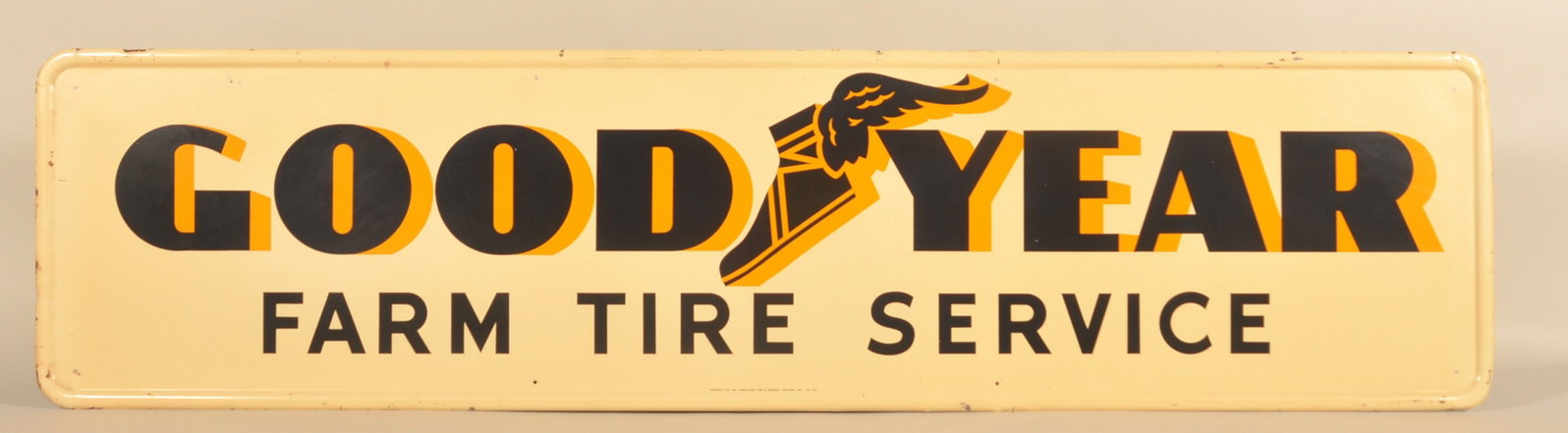 Excellent Goodyear Self-Framed Tin Sign Dated 1953 (1 of 7)