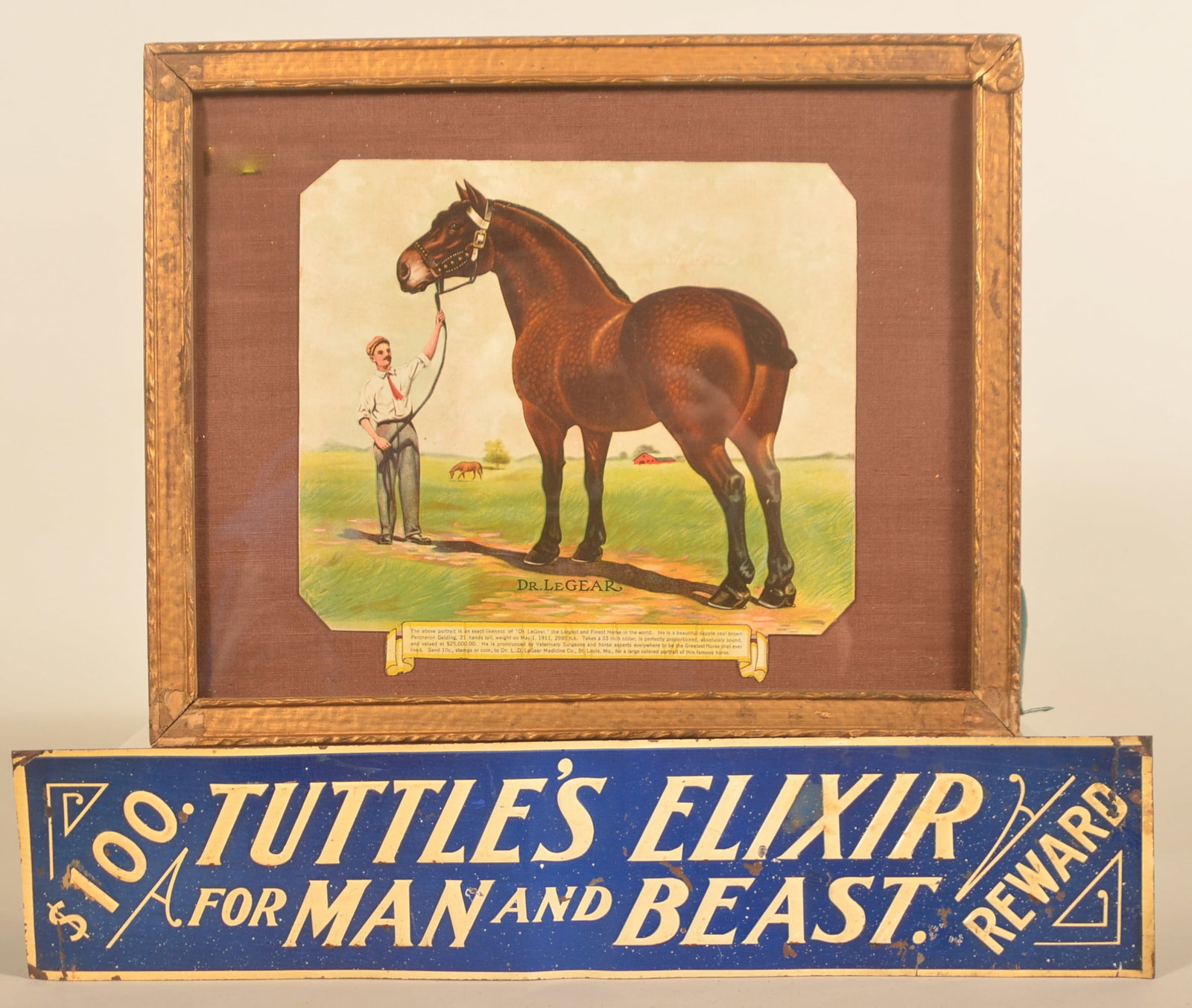 Tuttle's Elixir Tin Sign & Dr. LeGear's Paper Sign (1 of 4)