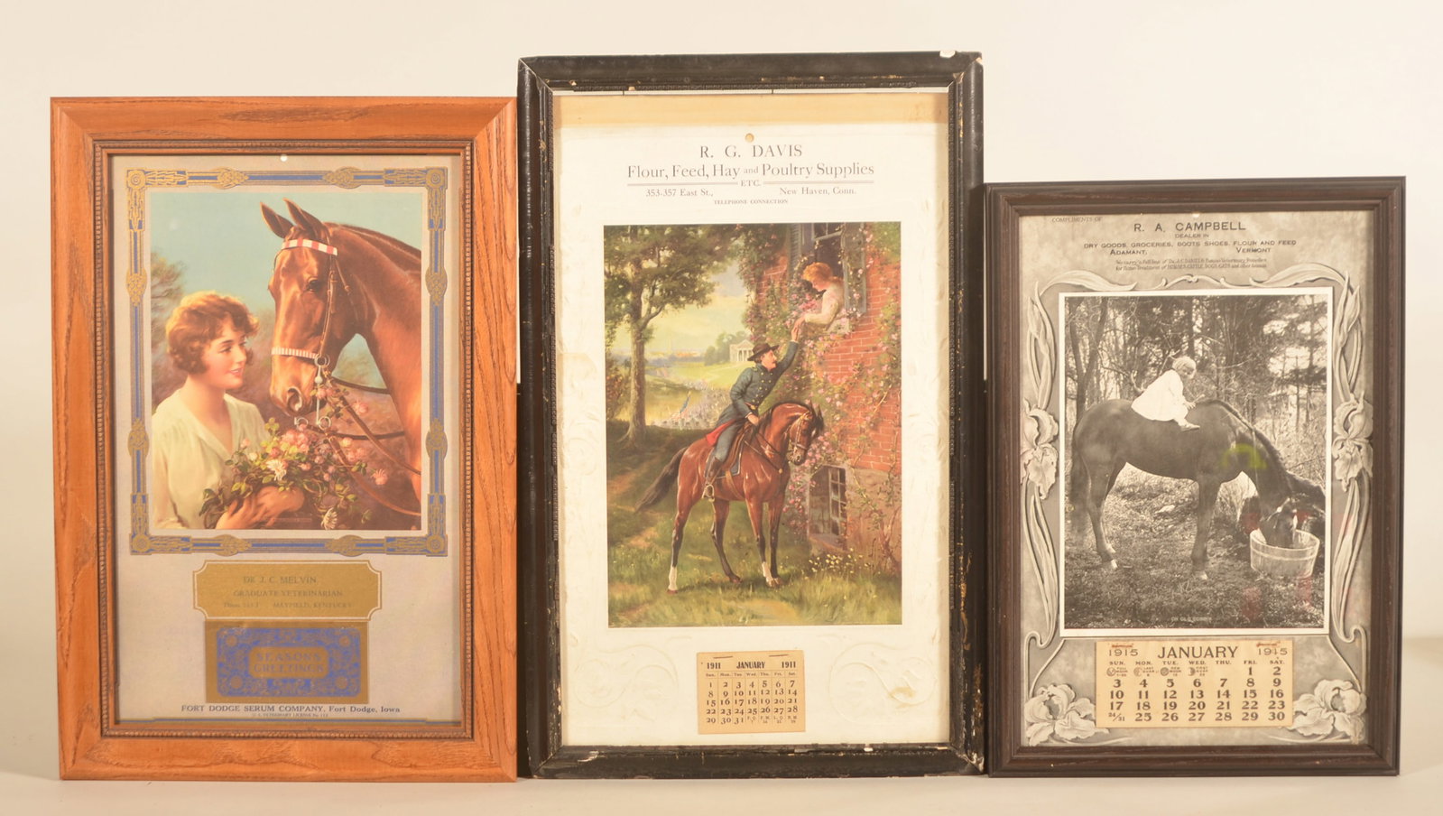 Three Antique Horse-Related Advertising Calendars (1 of 9)