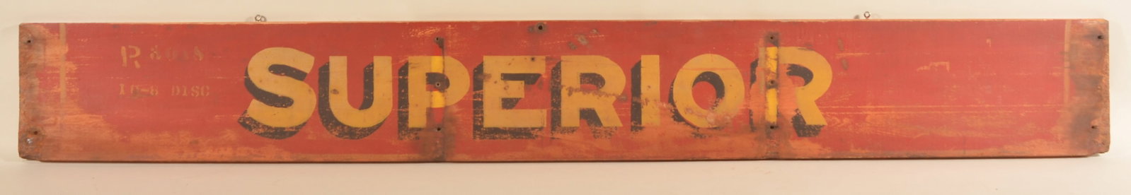 Wood Painted "Superior" Farm Equipment Sign (1 of 5)