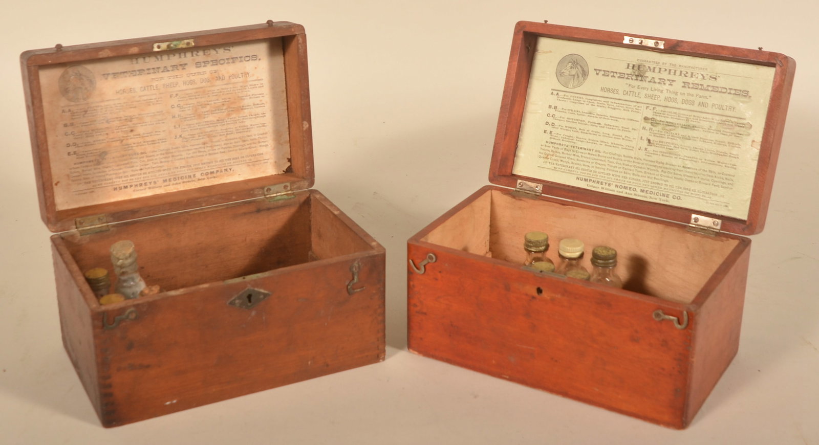 Pair Humphreys Veterinary Specifics Stable Cases - 2