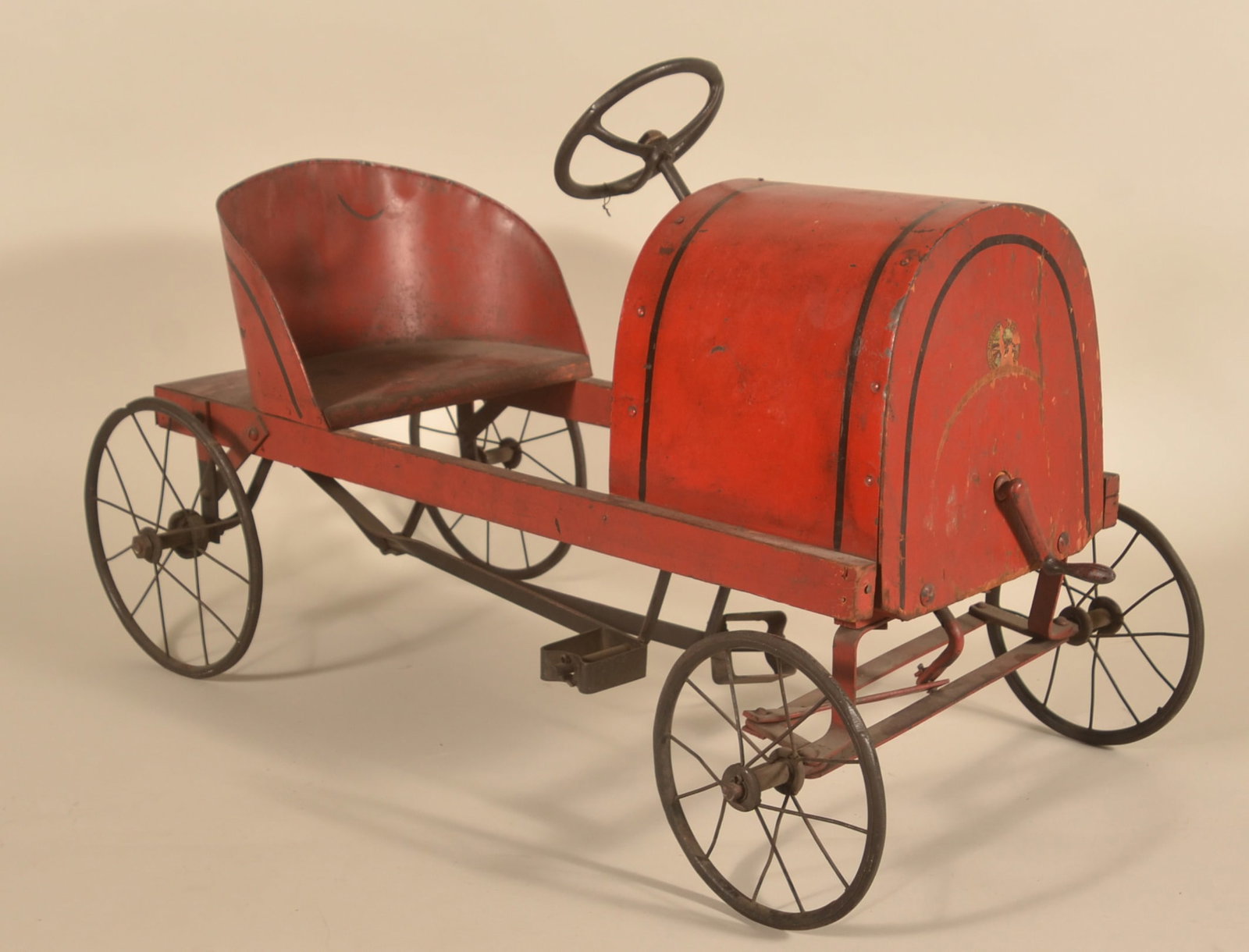 Rare Dan Patch International Stock Food Pedal Car: A very rare example in the original paint. Dan Patch was a world-famous champion harness racing horse that set numerous records in his career including running the mile in 1:55. He had several