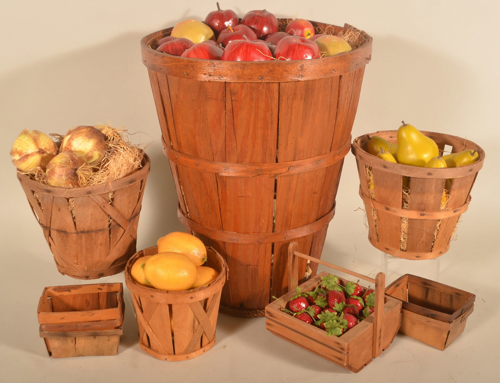 Collection of Different Size Wood Fruit Baskets (1 of 2)