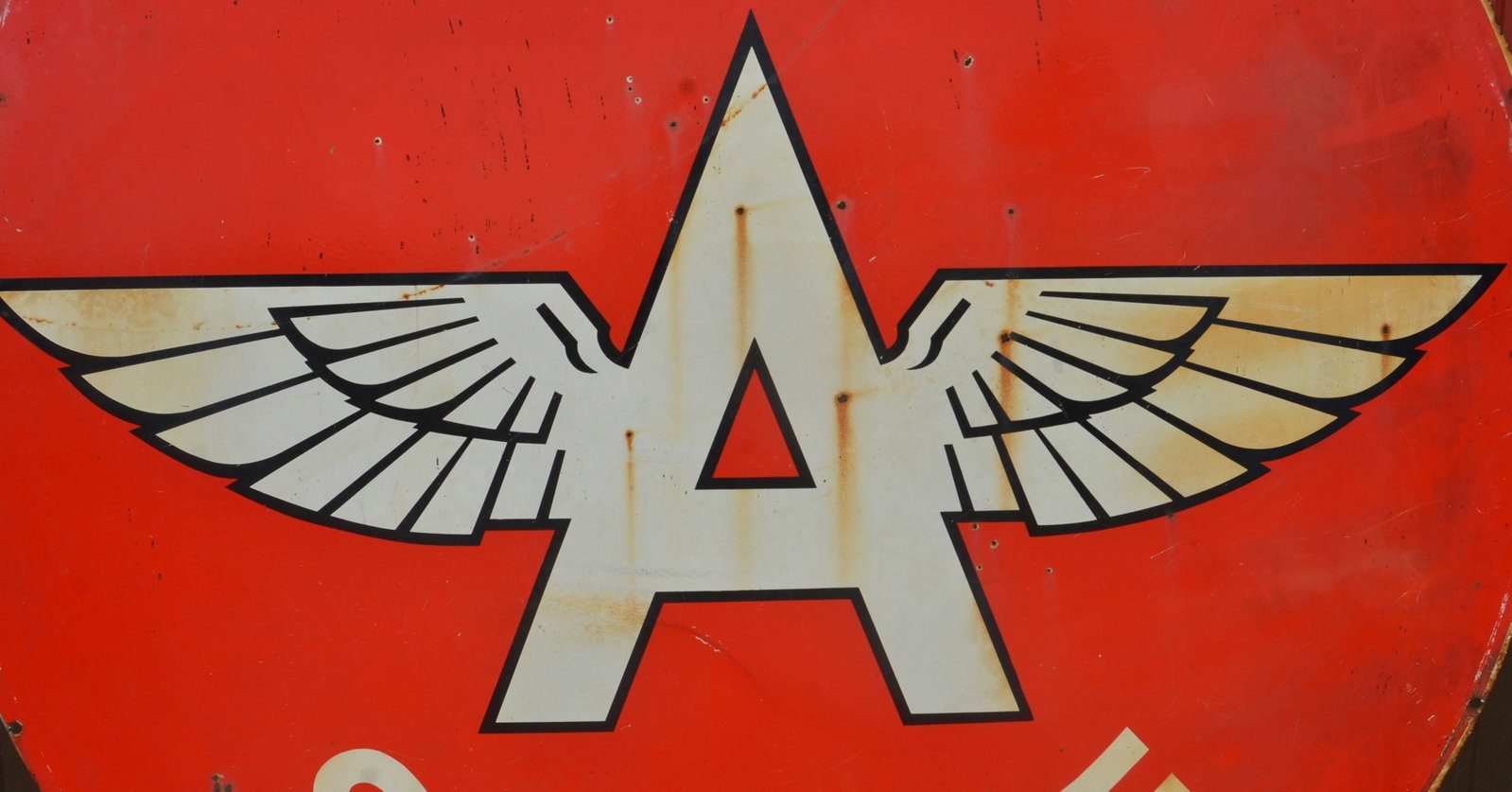72" Double-Sided Porcelain Flying A Service Sign - 4