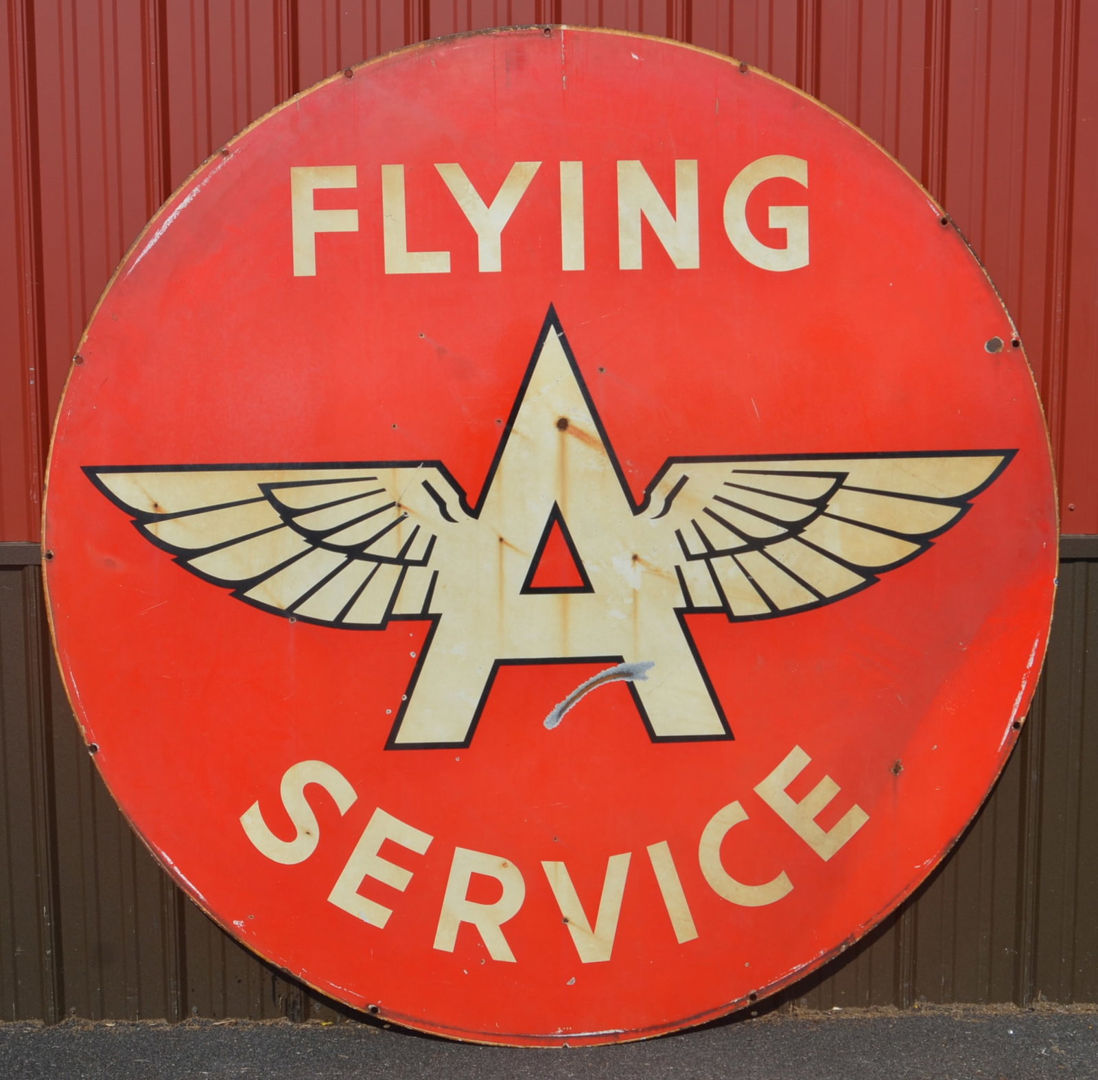 72" Double-Sided Porcelain Flying A Service Sign - 5