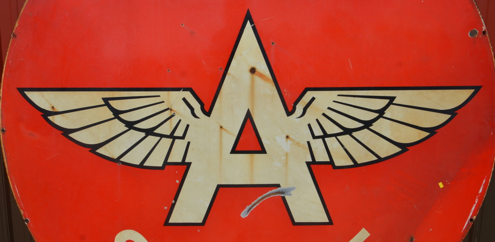 72" Double-Sided Porcelain Flying A Service Sign - 6