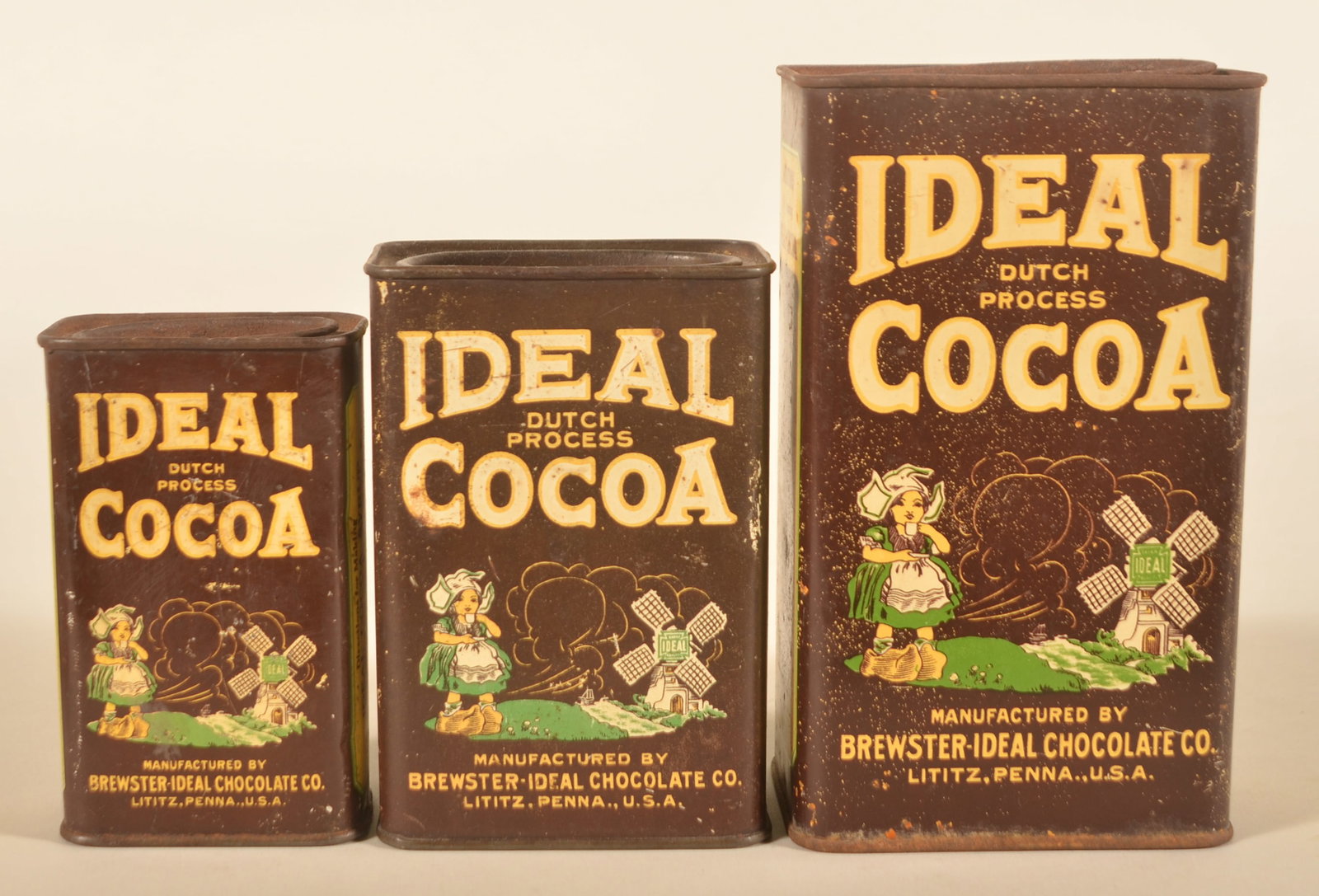 Three Brewster-Ideal Lititz, Pa. Cocoa Tins (1 of 3)