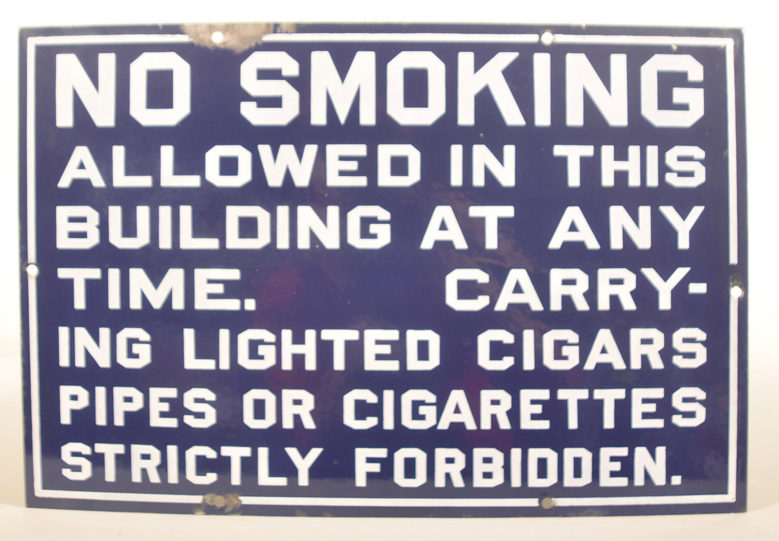 No Smoking Cigars or Cigarettes Porcelain Sign (1 of 4)