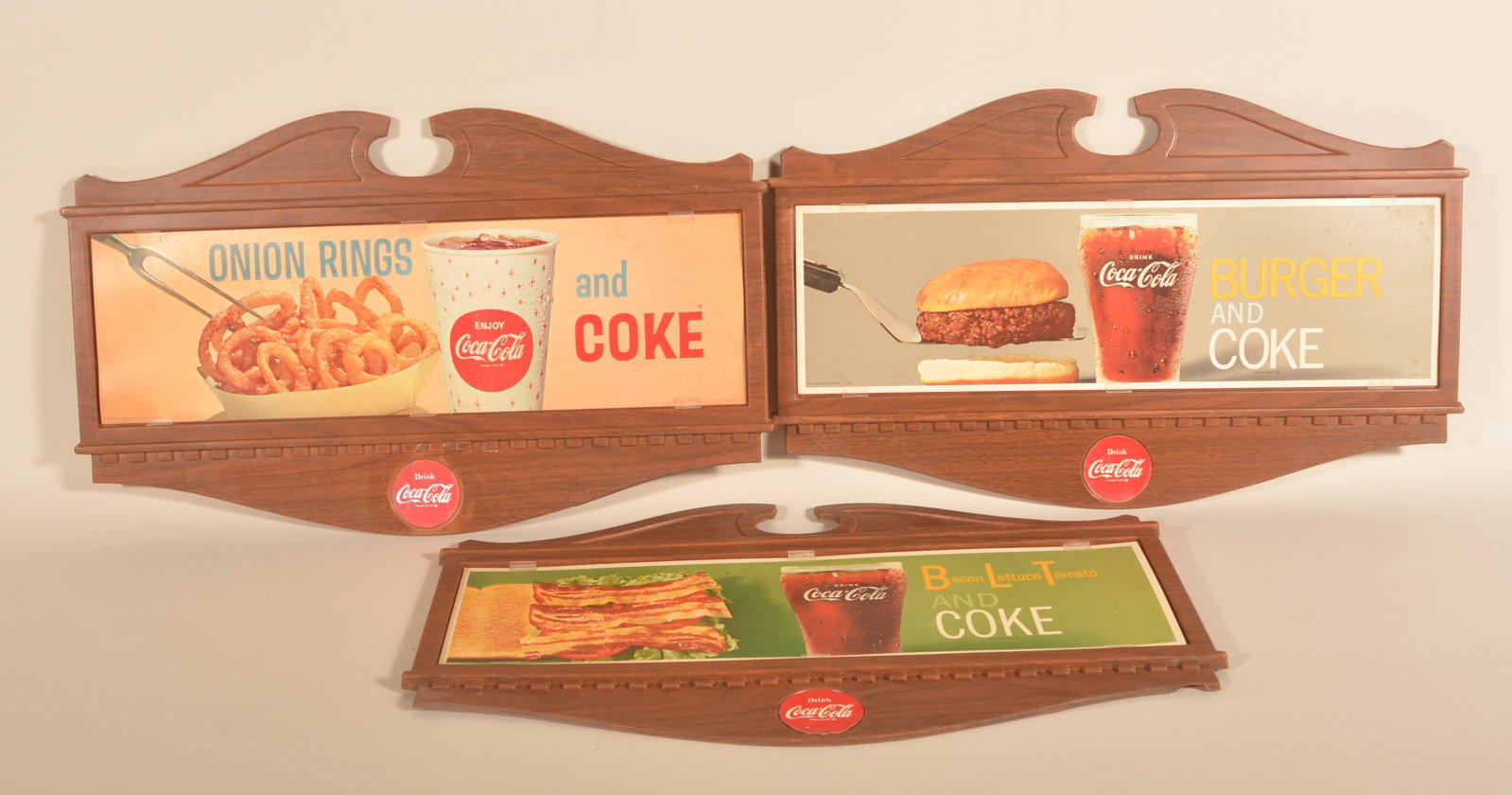 Three NOS Molded Plastic 1960s Coca-Cola Signs (1 of 3)
