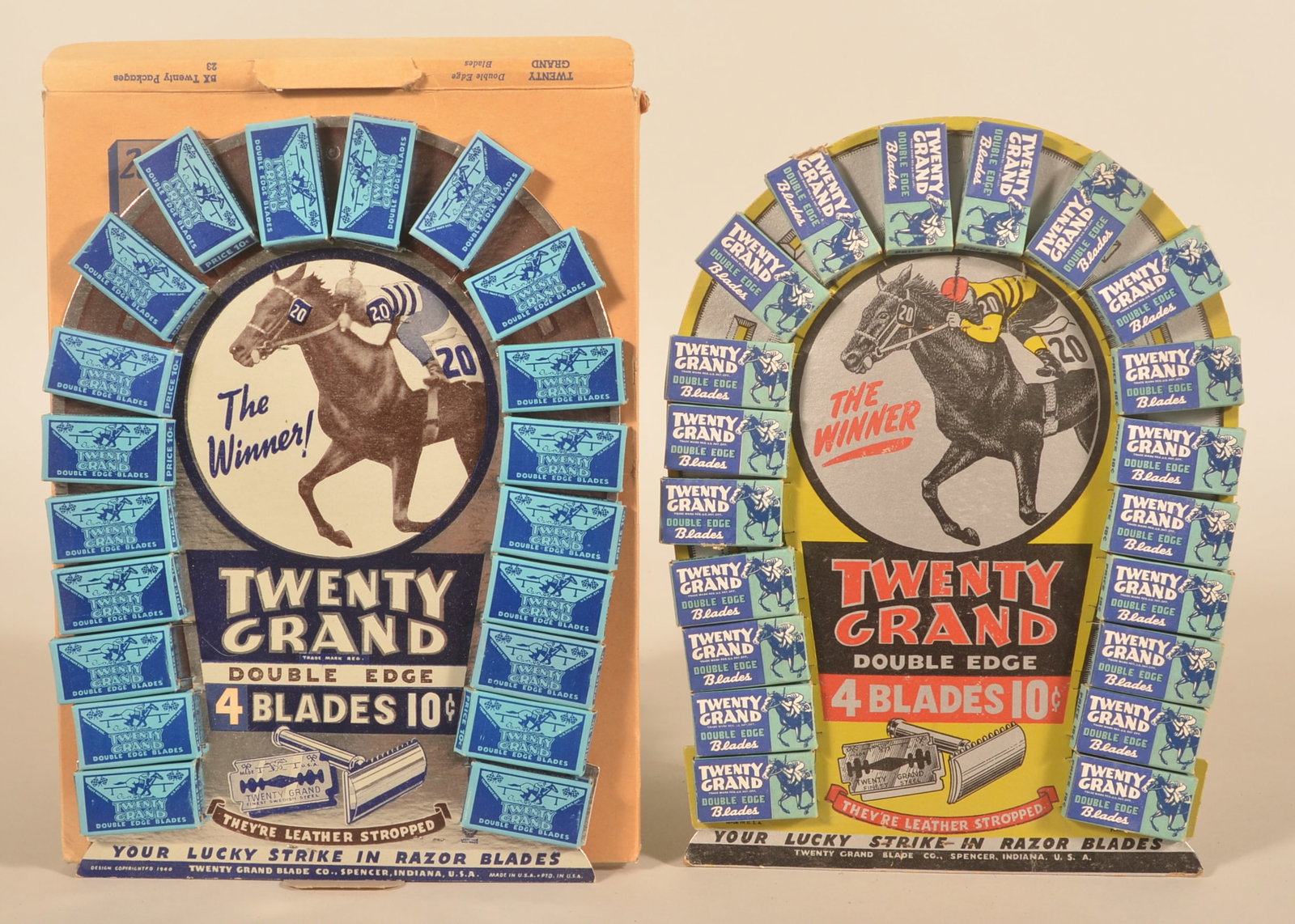 Pair "Twenty Grand" Racehorse Razor Blade Displays (1 of 2)