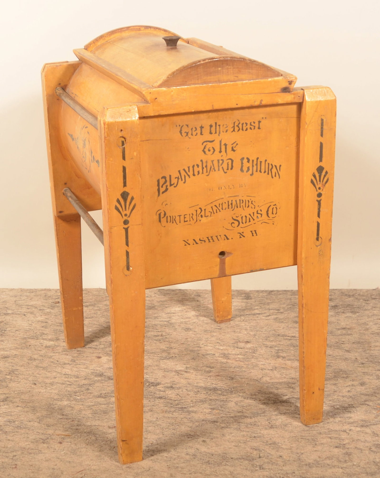 Country Store Mustard-Painted Blanchard Churn (1 of 7)