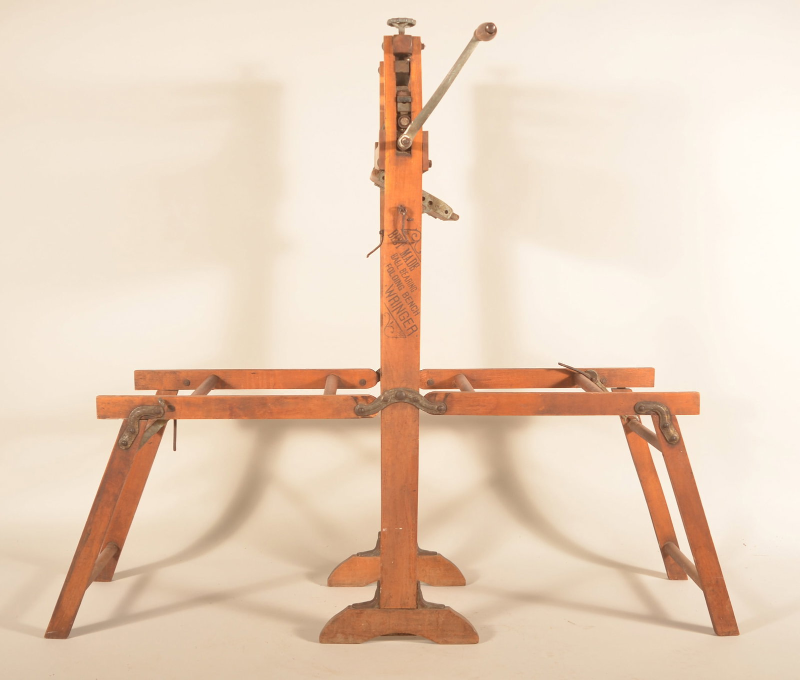 Antique Early-20th C. Complete Wringer Washer: Made by Best Made. Original stencil and appears to be complete. 46" x 27" x 12"