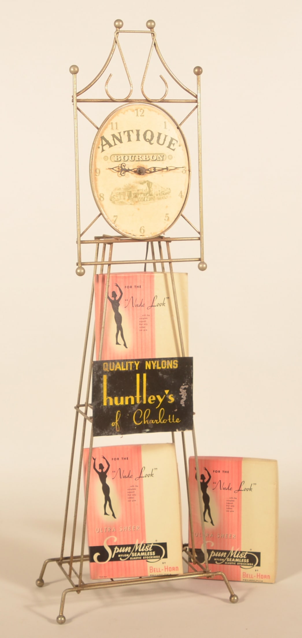 Vintage Antique Huntley's Nylon Display w/ Clock (1 of 5)
