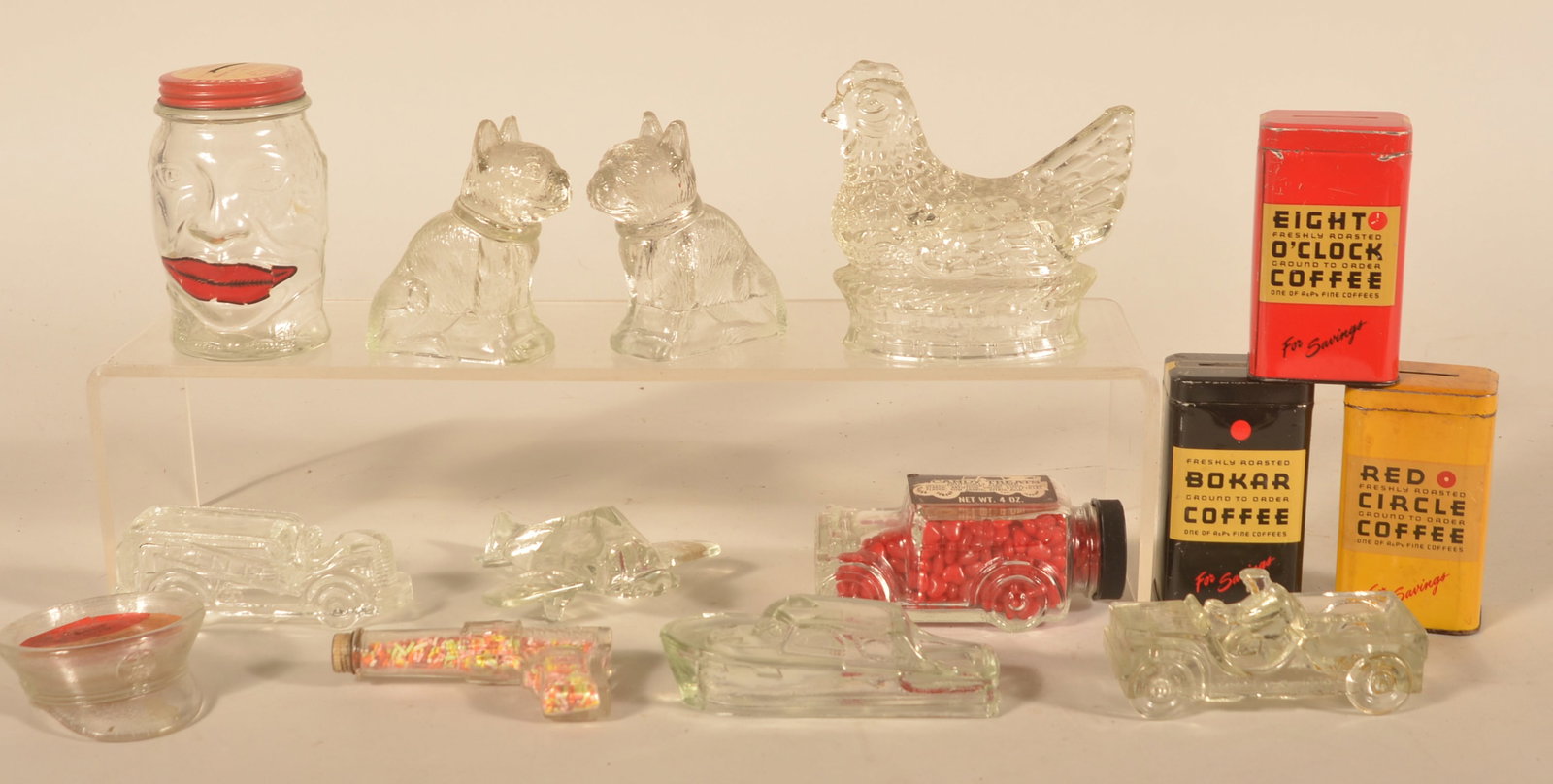 Figural Jeanette Glass Candy Containers & Banks (1 of 2)