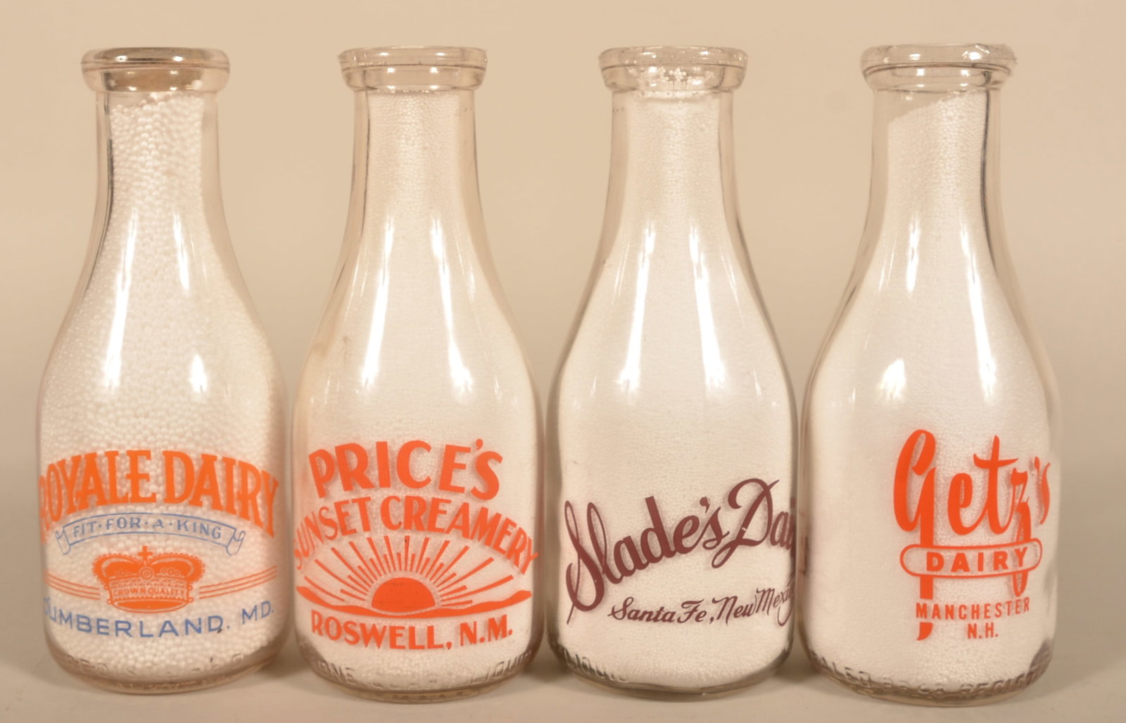 New Mexico, New Hampshire & Maryland Milk Bottles (1 of 2)