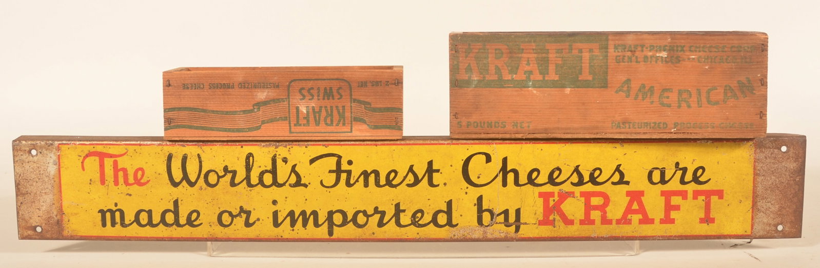 Kraft Metal Advertising Sign & Wood Crates (1 of 2)