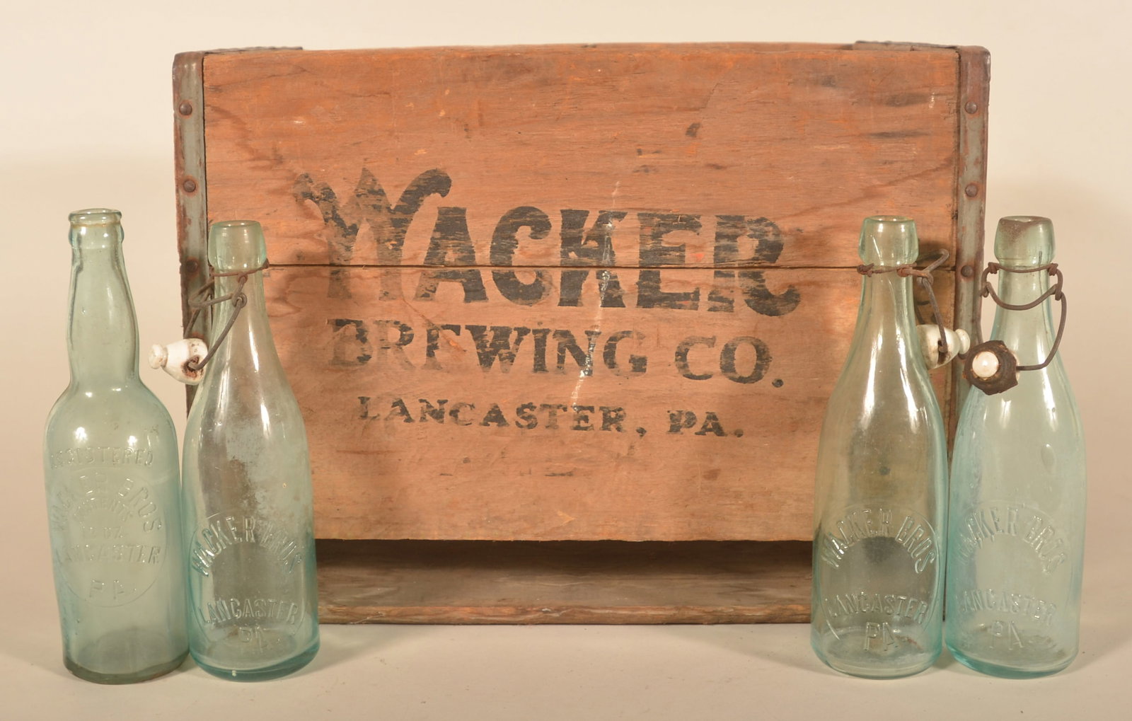 Lancaster, PA Wacker Brewery Crate & Beer Bottles (1 of 4)