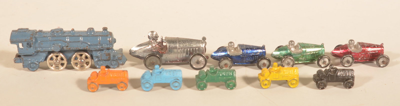 Vintage Barclay Metal Racecars and Train Engine (1 of 3)