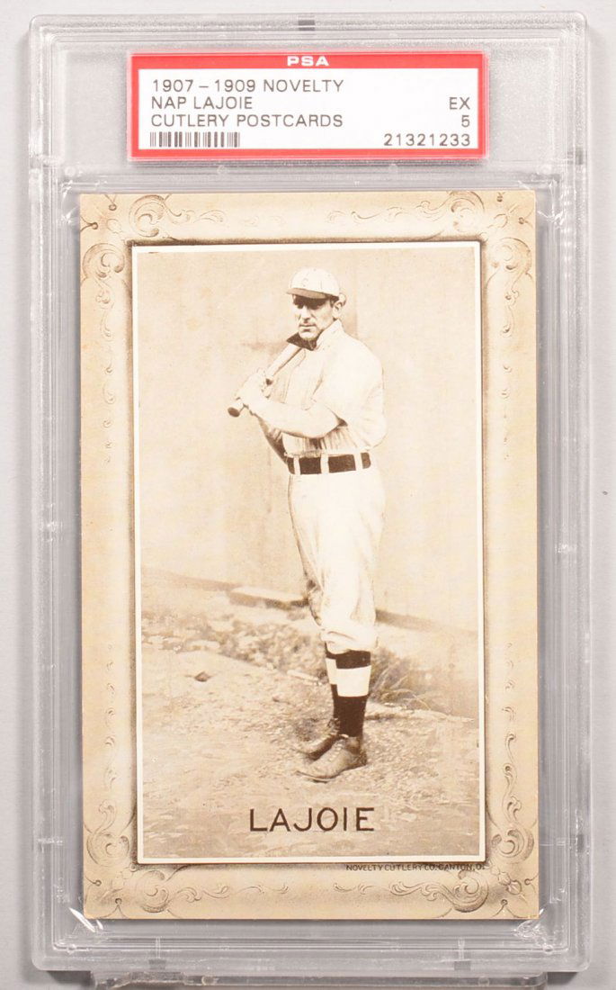 Novelty Cutlery Co., Canton, Ohio Postcard circa: Novelty Cutlery Co., Canton, Ohio Postcard circa 1907-1909. Nap Lajoie Condition: EX 5 in a PSA graded holder. In our opinion the card is undergraded and deserves a grade of NM 7.