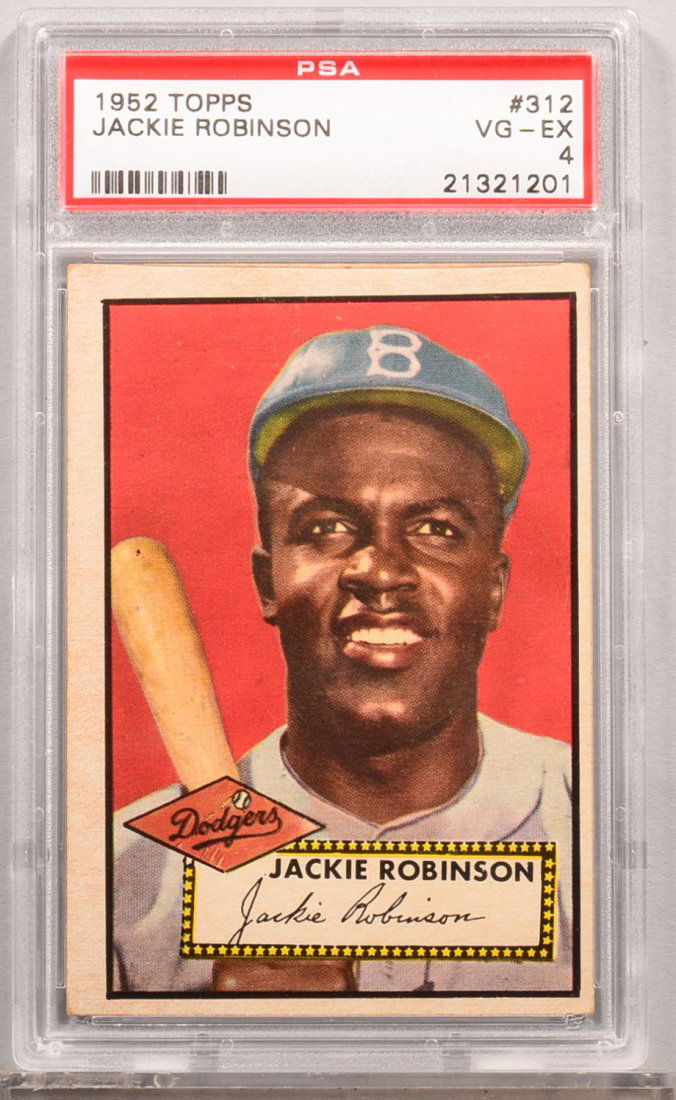 1952 Topps #312 Jackie Robinson in a PSA graded holder.: 1952 Topps #312 Jackie Robinson in a PSA graded holder. Condition: VG/EX4