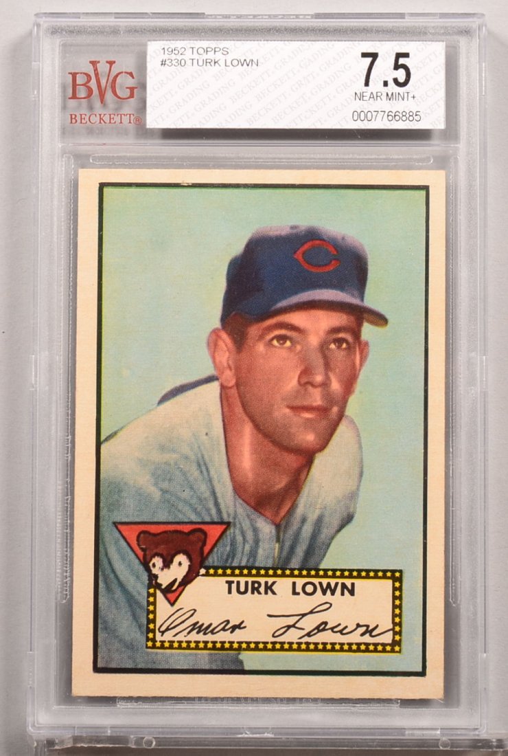 Topps 1952 series baseball card: #330 Turk Lown.: Topps 1952 series baseball card: #330 Turk Lown. Condition: NM+ 7.5 in a Beckett graded holder.
