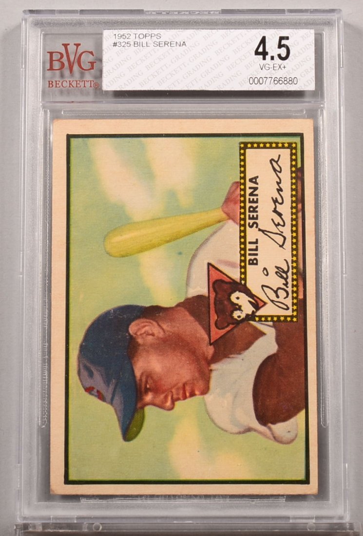 Topps 1952 series baseball card: #325 Bill Serena.: Topps 1952 series baseball card: #325 Bill Serena. Condition: VG/EX+ 4.5 in a Beckett graded holder.