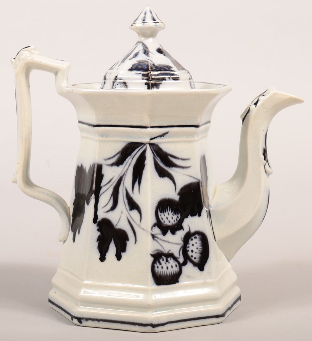 Mulberry Brush Stroke "Strawberry" Pattern Paneled: Mulberry Brush Stroke "Strawberry" Pattern Paneled Coffee Pot. 9-1/2" high. Condition: Very good.