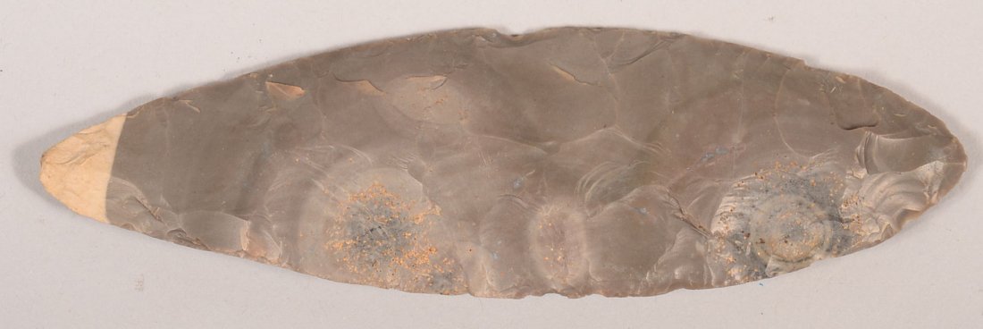 A 5 7/8" long, prehistoric "Adena Preform" Ex. Sisemore: A 5 7/8" long, prehistoric "Adena Preform" Ex. Sisemore Coll - authenticated by Perino. V. good