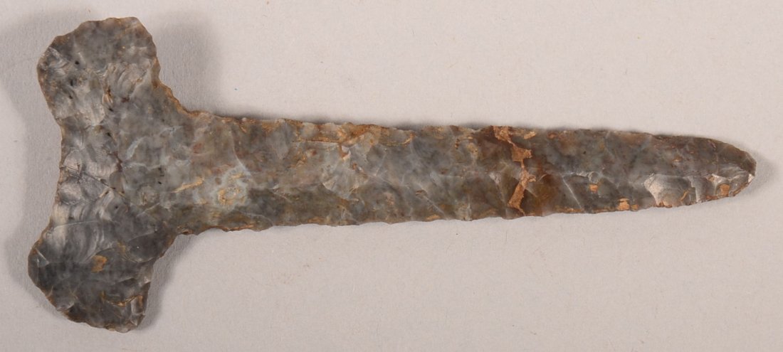 A very fine prehistoric flint drill 3 3/4" long Ex.: A very fine prehistoric flint drill 3 3/4" long Ex. Clyde Youtz Coll.