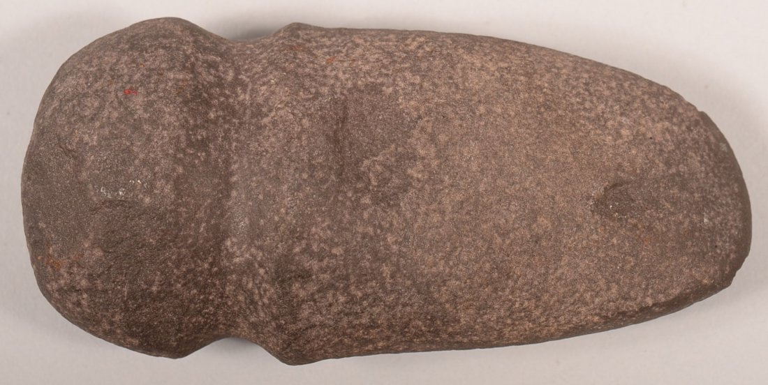 An ancient Lanc. Co. PA, full grooved stone axe head 5: An ancient Lanc. Co. PA, full grooved stone axe head 5 " long - chip on poll and blade edge