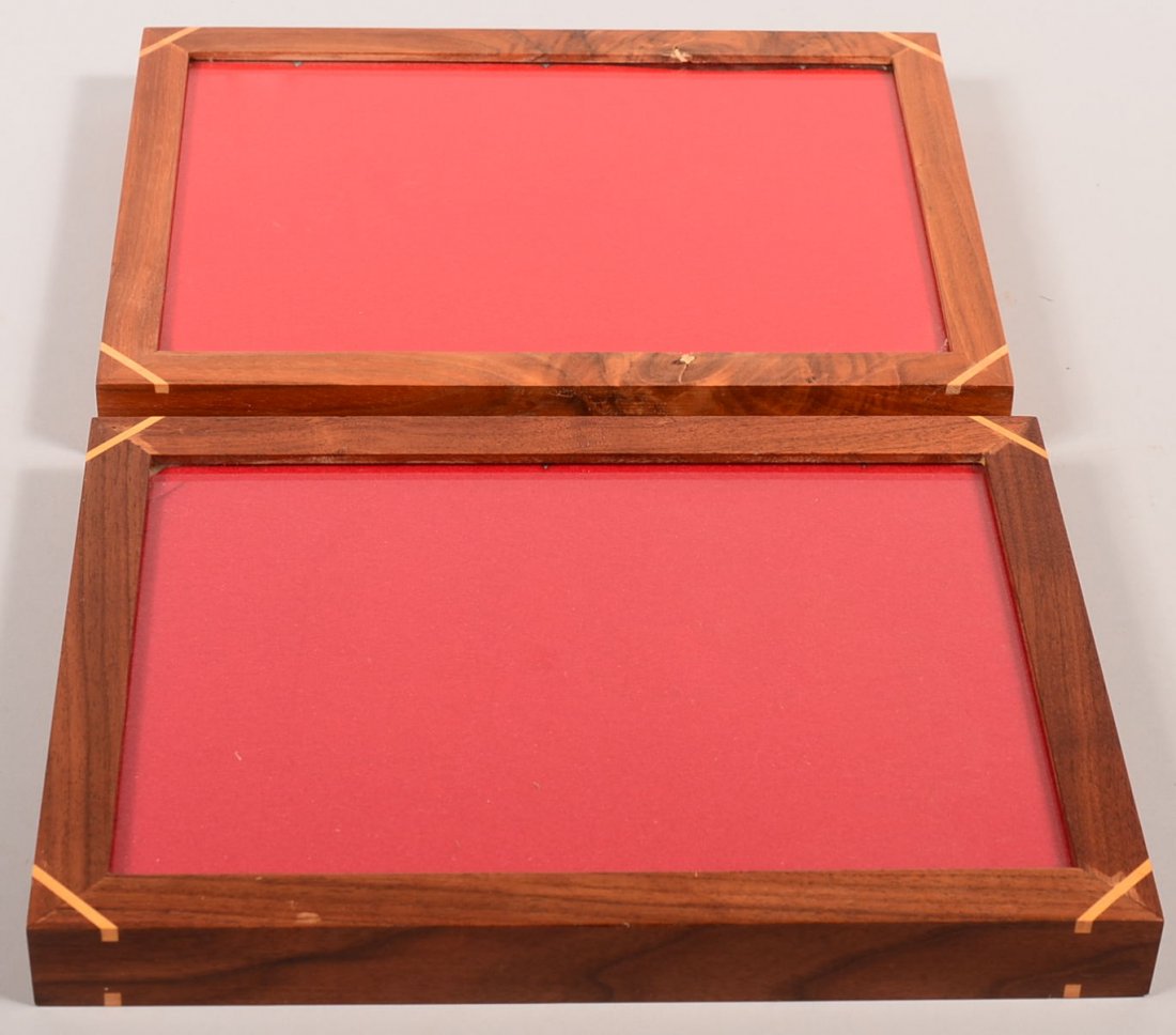 2 hand-crafted wood and glass display cases - made by: 2 hand-crafted wood and glass display cases - made by Greg Perino