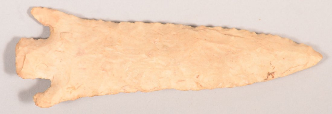 A fine pre-historic point "Etley" type 4 3/4" long from: A fine pre-historic point "Etley" type 4 3/4" long from Calhoun Co. Illinois - Ex. Sisemore coll.