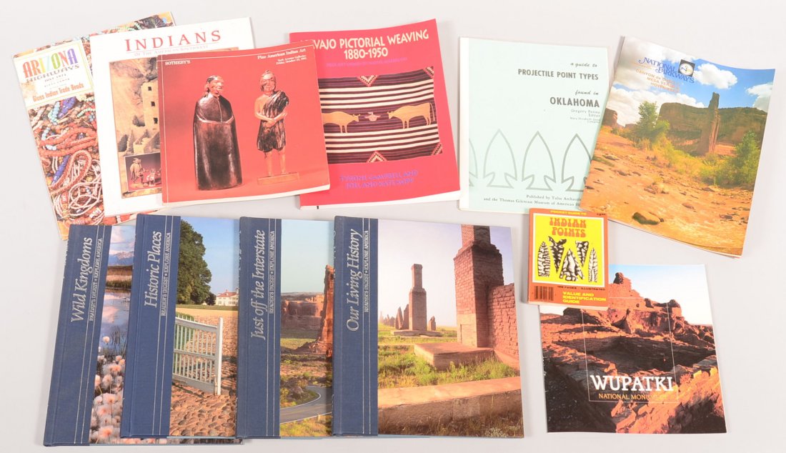 A collection of books - 4 vols "Explore America": A collection of books - 4 vols "Explore America" series, "Navaho Pictoral Weavings", trade bead issue "Arizona Highway" Indian art catalog etc